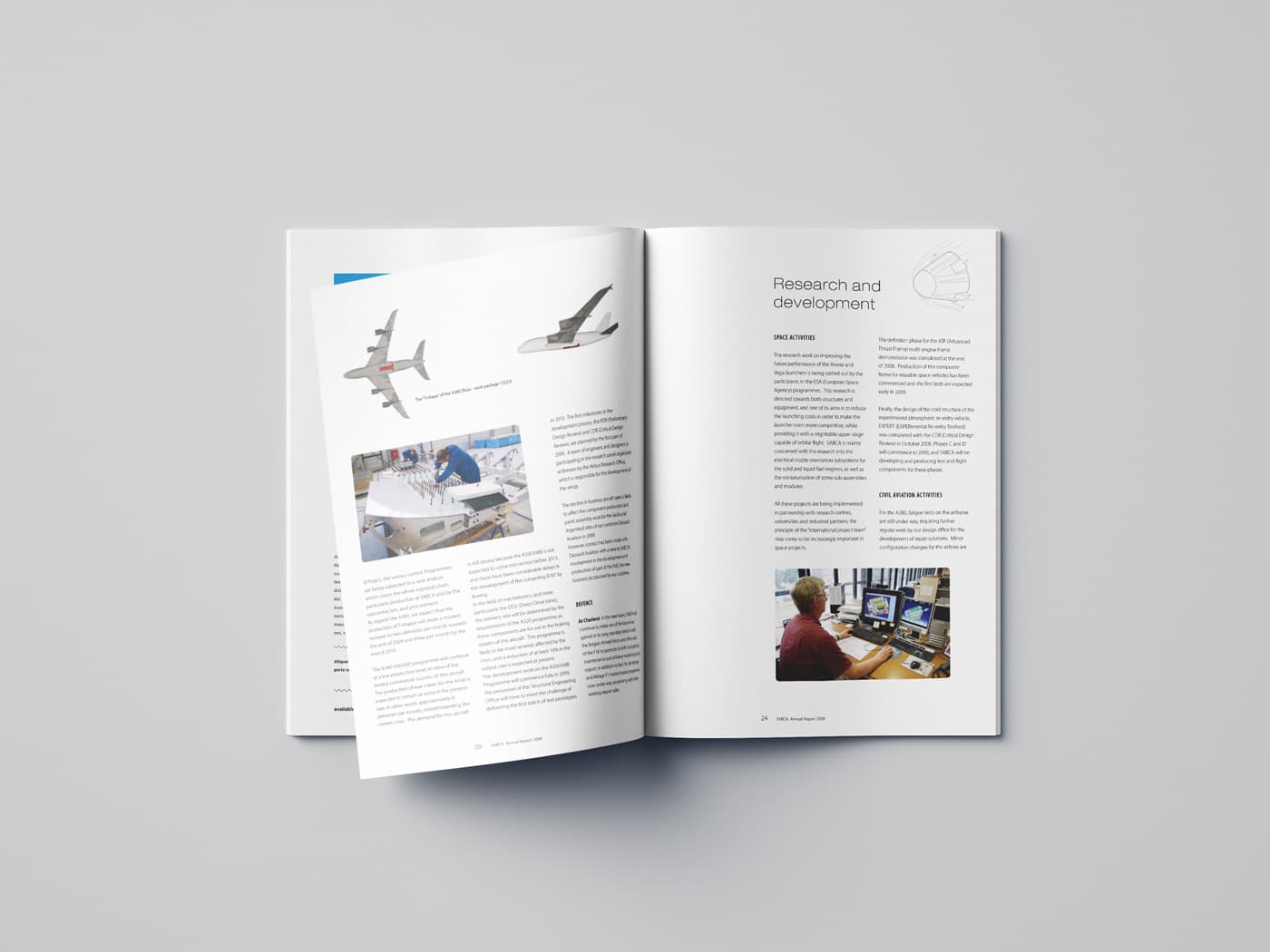 Sabca annual report pages graphic web designer brussels simpl-Simpl. SRL is a graphic design studio in Brussels