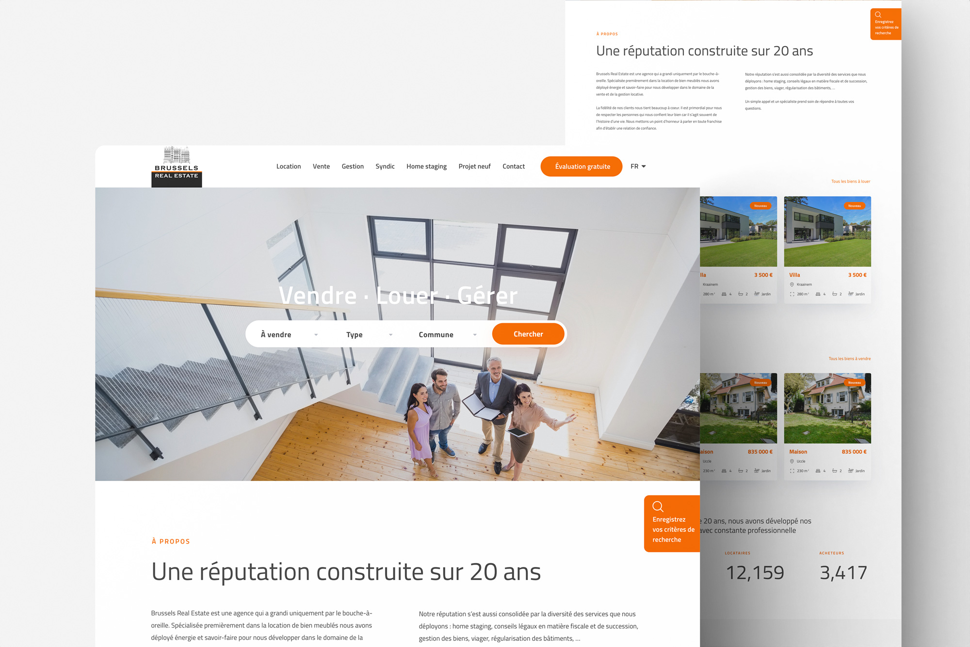 brussels real estate website home page