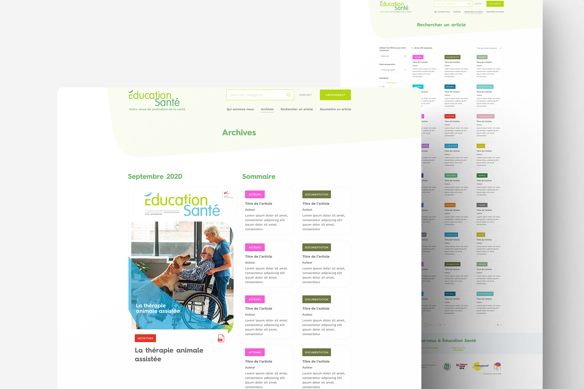 education sante website front